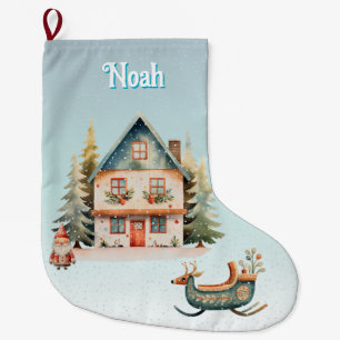 Calcetín Navideño Grande lindos navidades personalizados