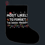 Calcetín Navideño Grande Lo Más Probable Es Que Olviden Las Xmas Ocultas<br><div class="desc">Lo Más Probable Es Que Olviden Las Xmas Ocultas</div>