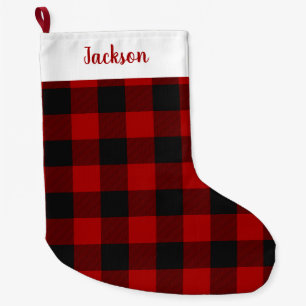 Calcetín Navideño Grande MacGregor Rob Roy Tartán Rojo Cuadros de Búfal
