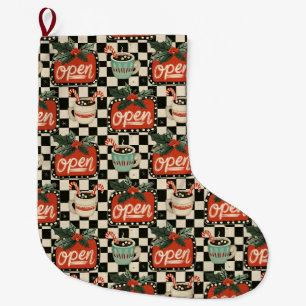 Calcetín Navideño Grande Mágica chimenea de diner de Navidad con menta
