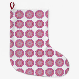 Calcetín Navideño Grande Mandala rosa