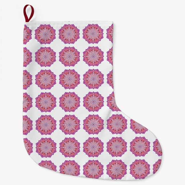 Calcetín Navideño Grande Mandala rosa (Anverso)
