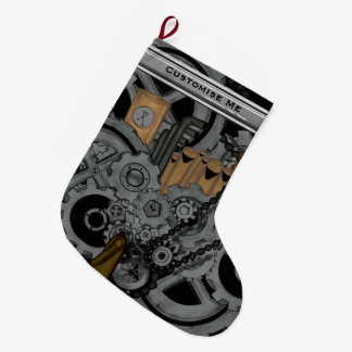 Calcetín Navideño Grande Maquinaria Steampunk (color completo)