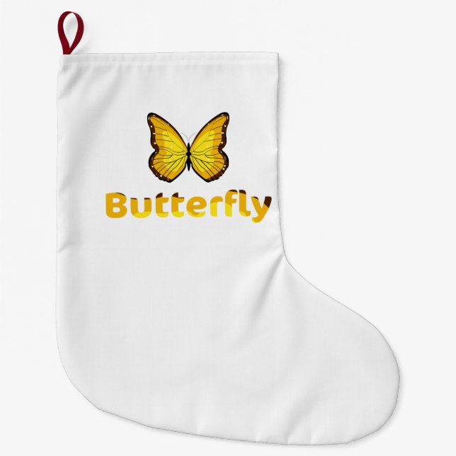 Calcetín Navideño Grande Mariposa (Anverso)