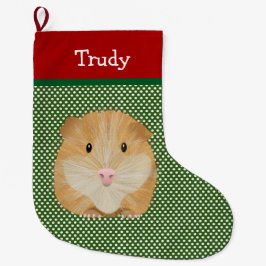 Calcetín Navideño Grande Mascota de cerdo de Guinea personalizado