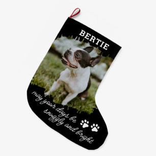 Calcetín Navideño Grande Mascota Perro o foto de gato Navidades grandes lev