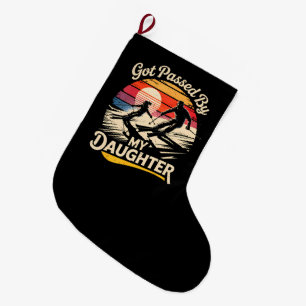 Calcetín Navideño Grande Me Adelantó Mi Hija Divertido Esquiador Amante Del