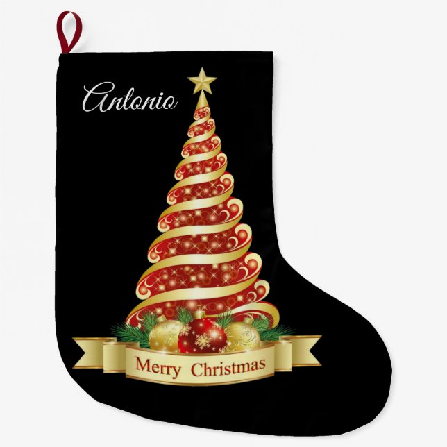 Calcetín Navideño Grande Media de Navidad (Anverso)