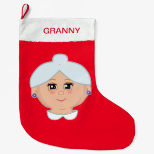 Calcetín Navideño Grande Media Navidad de la abuela