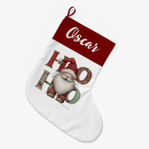 Calcetín Navideño Grande Medias de Navidad de Papá Noel