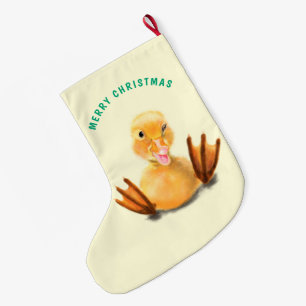 Calcetín Navideño Grande Medias de Navidad de Pato Divertido