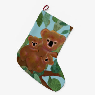 Calcetín Navideño Grande Medias del navidad del eucalipto de las koalas