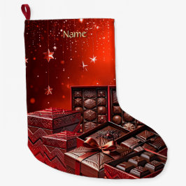 Calcetín Navideño Grande Medias Navideñas de Chocolate