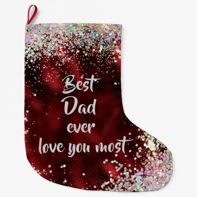 Calcetín Navideño Grande Mejor Papá (Anverso)
