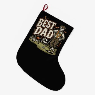 Calcetín Navideño Grande Mejor Papá Por Par Esqueleto de Golf de Halloween 