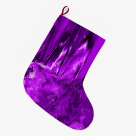 Calcetín Navideño Grande Mellado Glitch Purple