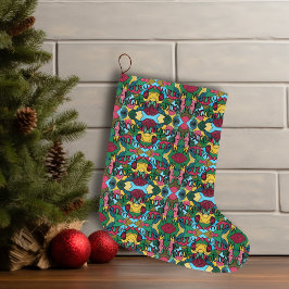 CALCETÍN NAVIDEÑO GRANDE MERRY NAVIDAD NEUROGRÁFICA Y NEGRO