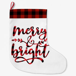 Calcetín Navideño Grande Merry y Bright