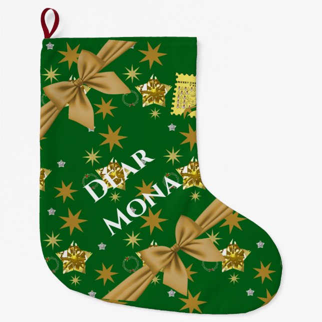 Calcetín Navideño Grande Mikitiez Christmasnoel angle gift star (Anverso)