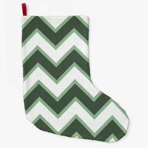 Calcetín Navideño Grande Mint Green White Chevron