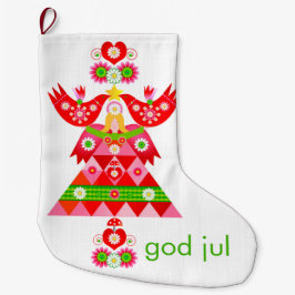 Calcetín Navideño Grande Mod Scandi Holiday Bird Angel Stocking