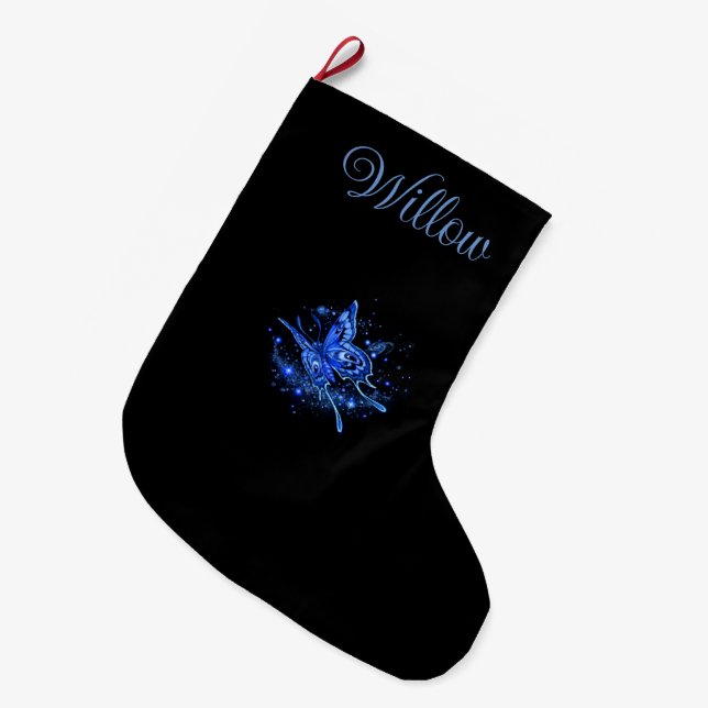 Calcetín Navideño Grande Moda lunar personalizada (Frente (Colgado))