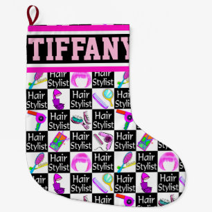 CALCETÍN NAVIDEÑO GRANDE MODA Y ESTILO ÚNICO PERSONALIZADO DEL PELO