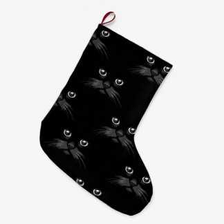 Calcetín Navideño Grande Modelo de la cara del gato negro