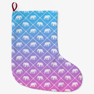 Calcetín Navideño Grande Modelo del elefante en el azul para picar