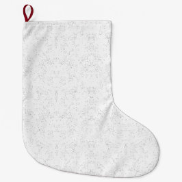 Calcetín Navideño Grande Monochrome Floral Pattern – Elegant Seamless Art