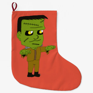 Calcetín Navideño Grande monstruo chibi