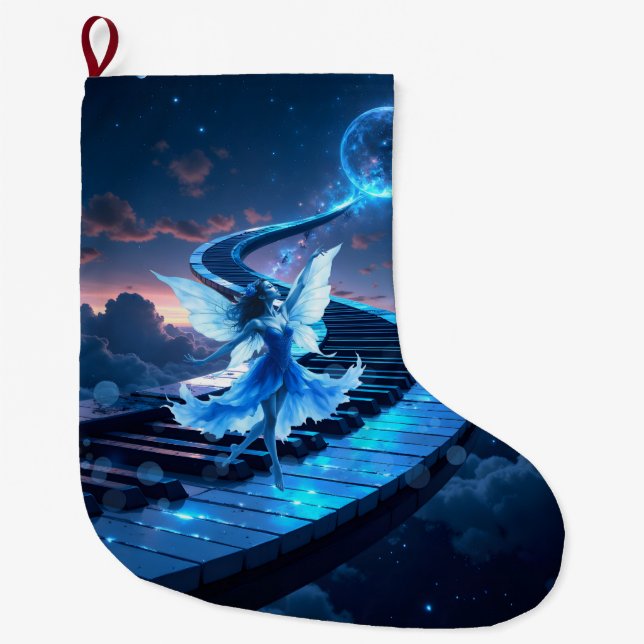 Calcetín Navideño Grande Moonlight Rehearsal – Dancing in the moonlight.  (Anverso)