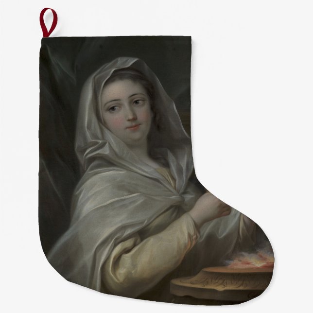 Calcetín Navideño Grande Mujer retratada como una Virgen Vestal (Antigua Ro (Anverso)
