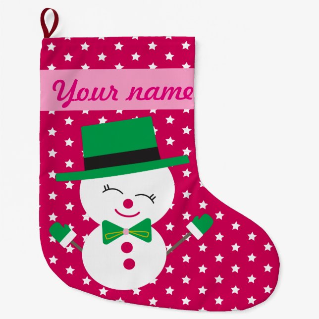 Calcetín Navideño Grande Muñeco de nieve (Anverso)