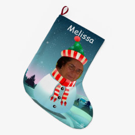 Calcetín Navideño Grande Muñeco de nieve de las Felices Navidad