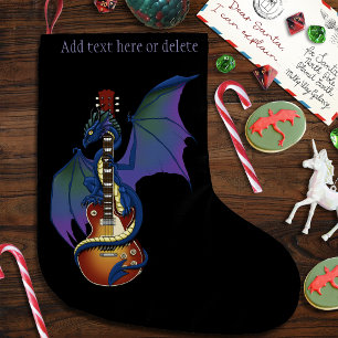 Calcetín Navideño Grande Música de Guitarra Blue Dragon Sunburst