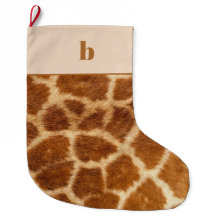 Naranja Brown Giraffe Print Monogram Navidades