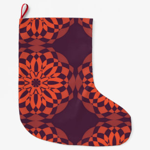 Calcetín Navideño Grande Naranja morado fresco, único, moderno abstracto de