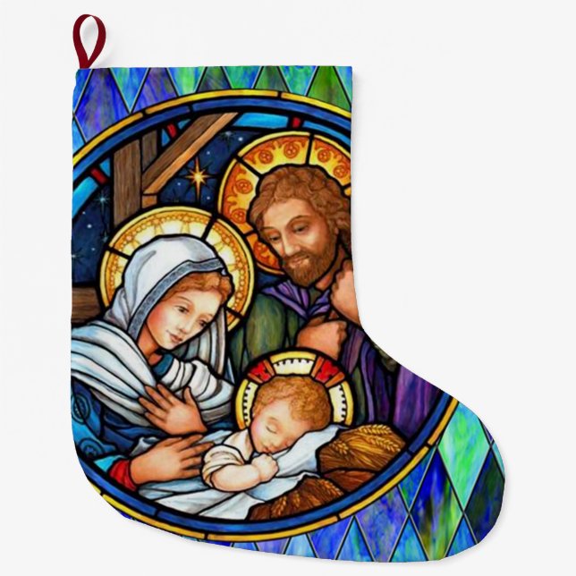 Calcetín Navideño Grande Natividad (Anverso)