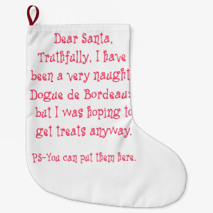 Calcetín Navideño Grande Naughty Dogue de Bordeaux