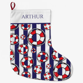 Calcetín Navideño Grande Nautical Lifebelt