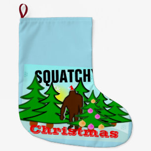 Calcetín Navideño Grande Navidad Bigfoot de Squatchy pegajoso