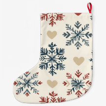 Navidad de copos de nieve y corazones folclóricos 