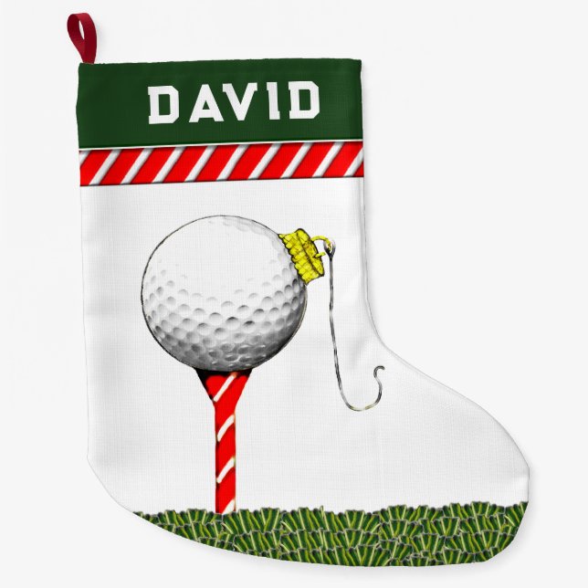 Calcetín Navideño Grande Navidad de golf (Anverso)