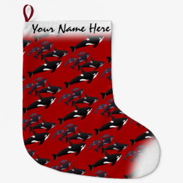 Calcetín Navideño Grande Navidad de la orca que almacena la orca