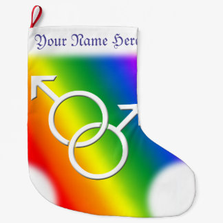Calcetín Navideño Grande Navidad del orgullo gay que almacena medias del