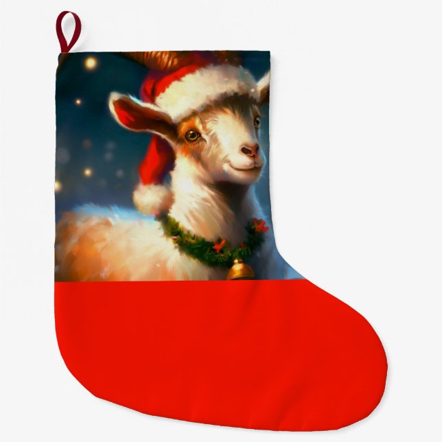 Calcetín Navideño Grande Navidad Goat 2 (Anverso)