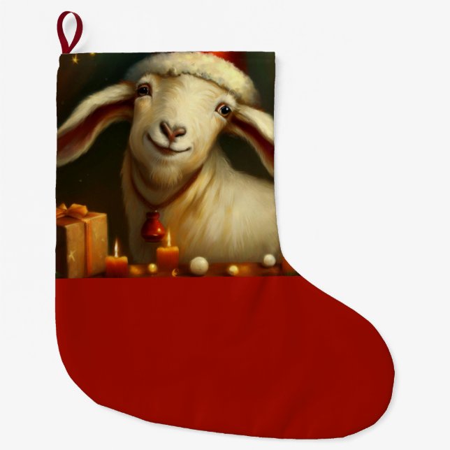Calcetín Navideño Grande Navidad Goat 3 (Anverso)