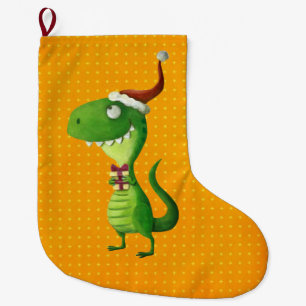 Calcetín Navideño Grande Navidad lindo T-rex