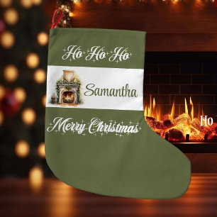 Calcetín Navideño Grande Navidad minimalista personalizada moderna y terros